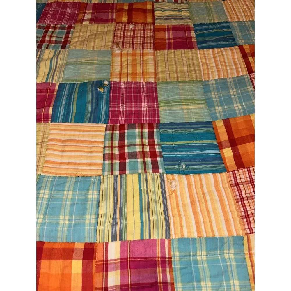 The Company Store Patchwork Quilt Pillow Shams Throw Pillow Set Needs Repair‎